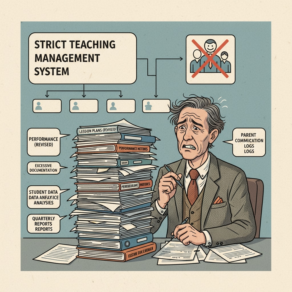 Teacher facing work pressure due to micro - management and lack of teaching autonomy from excessive paperwork