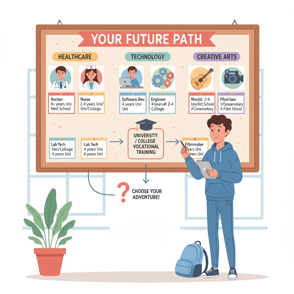 Student looking at career options and educational requirements relevant to tuition burden and data analysis education
