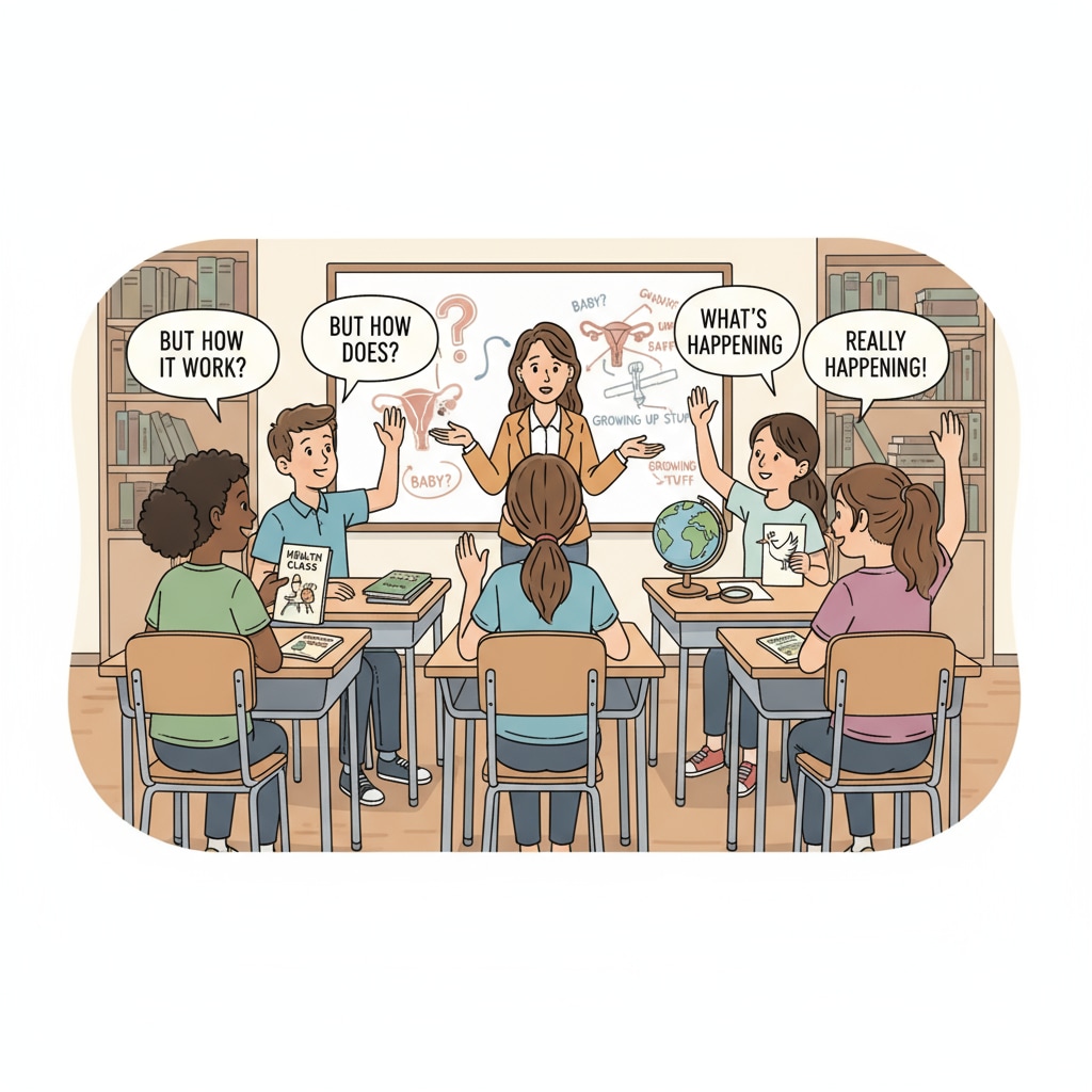 Students in a classroom with a need for sex education.