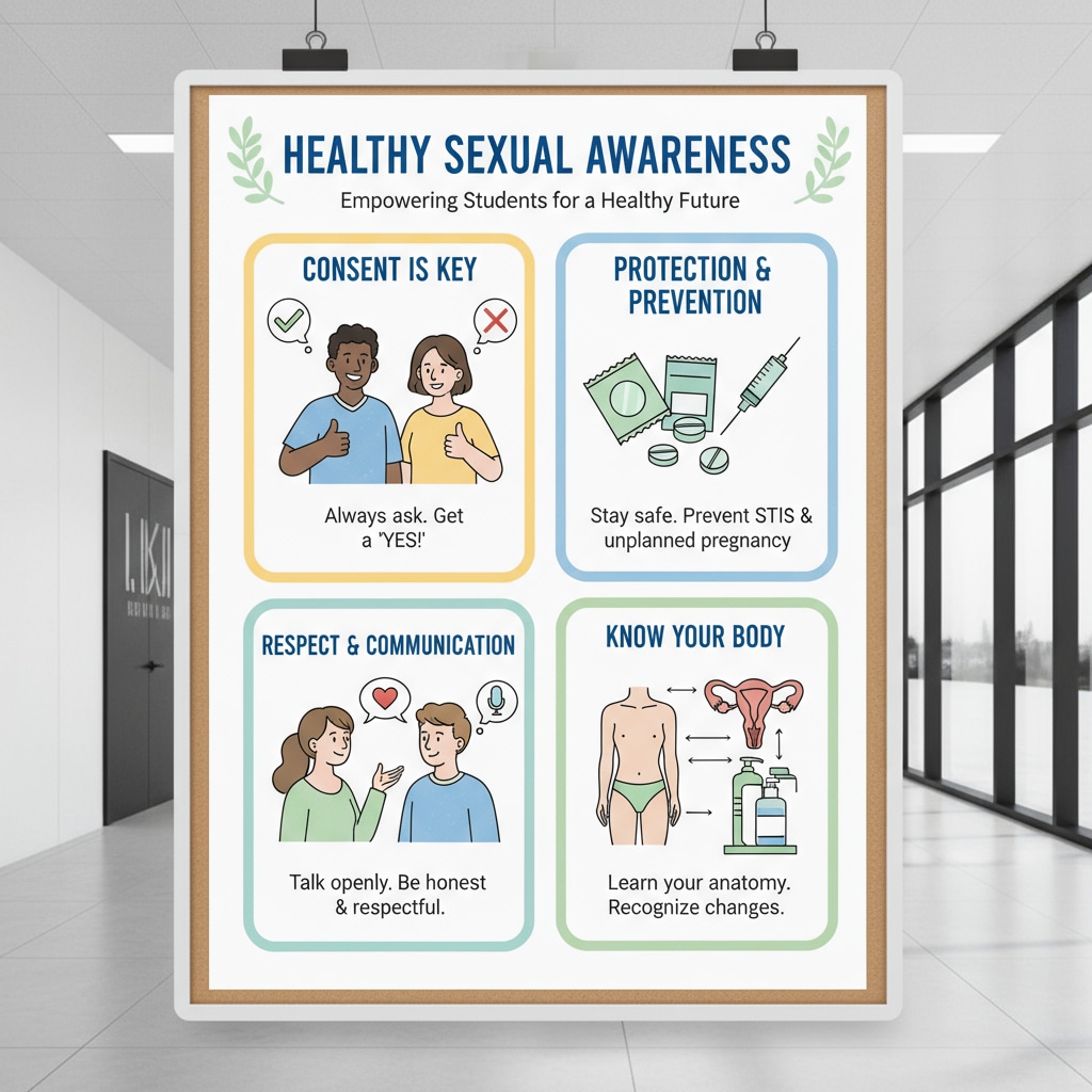 A poster for sexual education awareness in school.