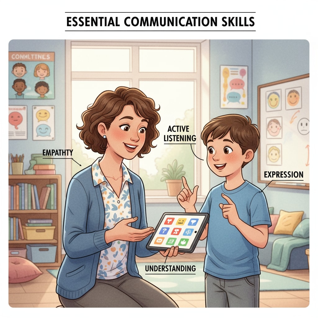 A special education teacher communicating effectively with a student, relevant to career transitions in special education