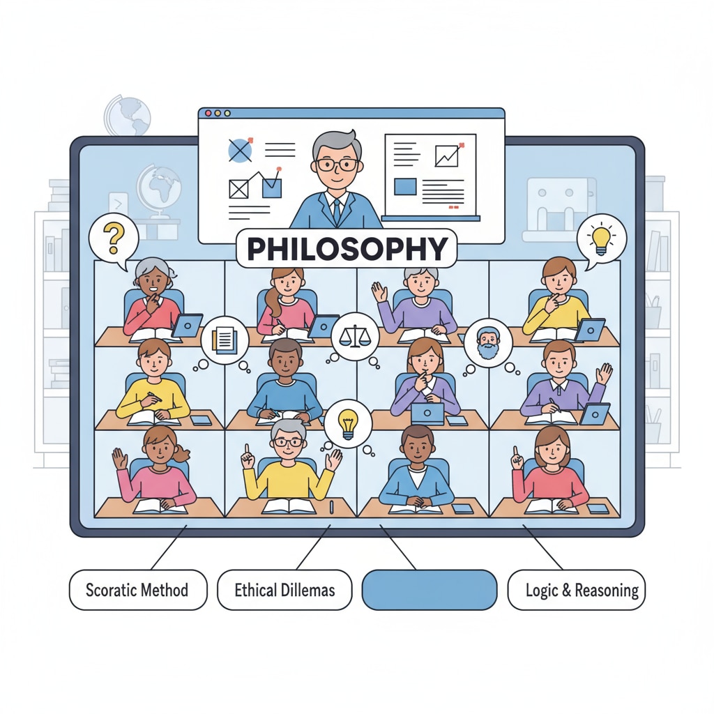 Students in an online philosophy class exploring concepts related to modernity and Islamic thought.