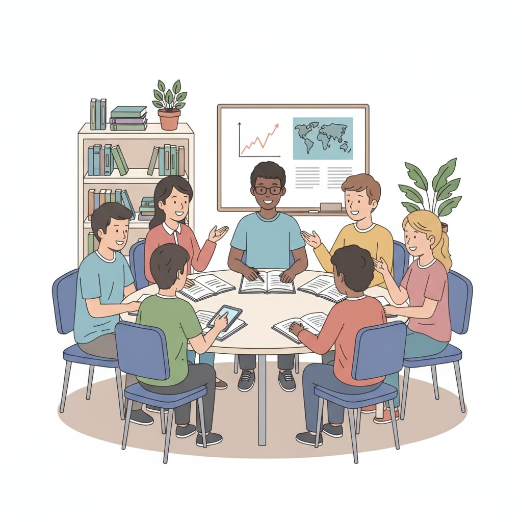 Diverse students representing social differentiation and value conflicts sitting together