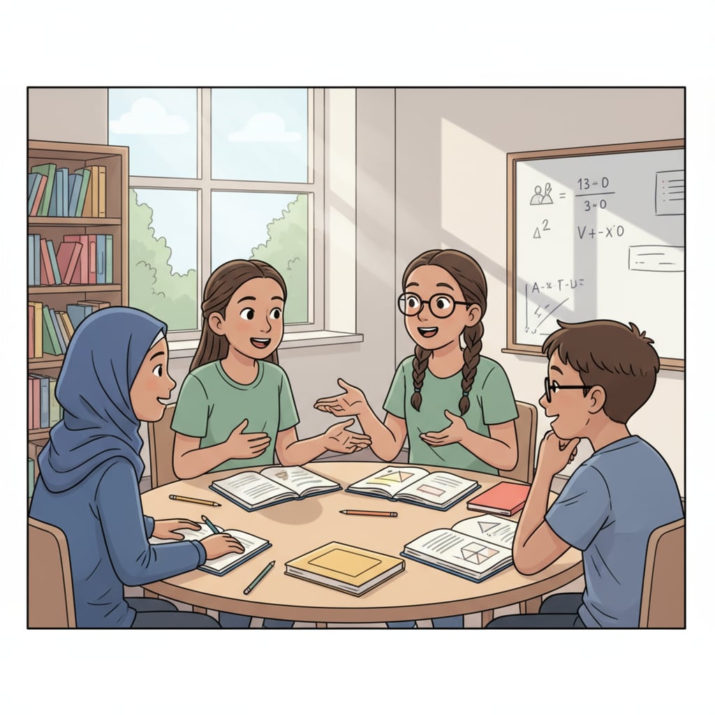 K12 students demonstrating communication skills, active listening, and engaging in dialogue