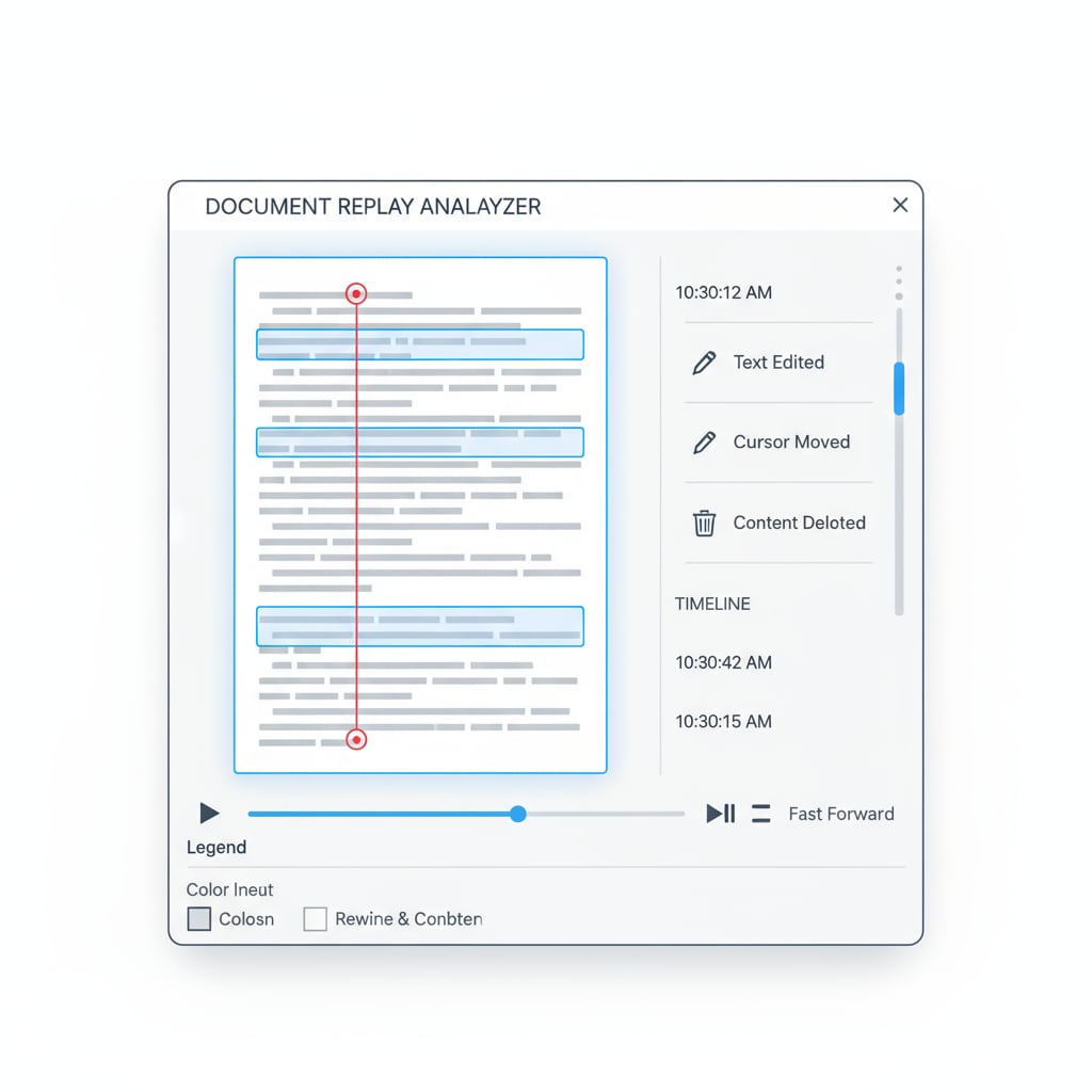 Document replay tool interface for observing student writing behavior and providing instructional support