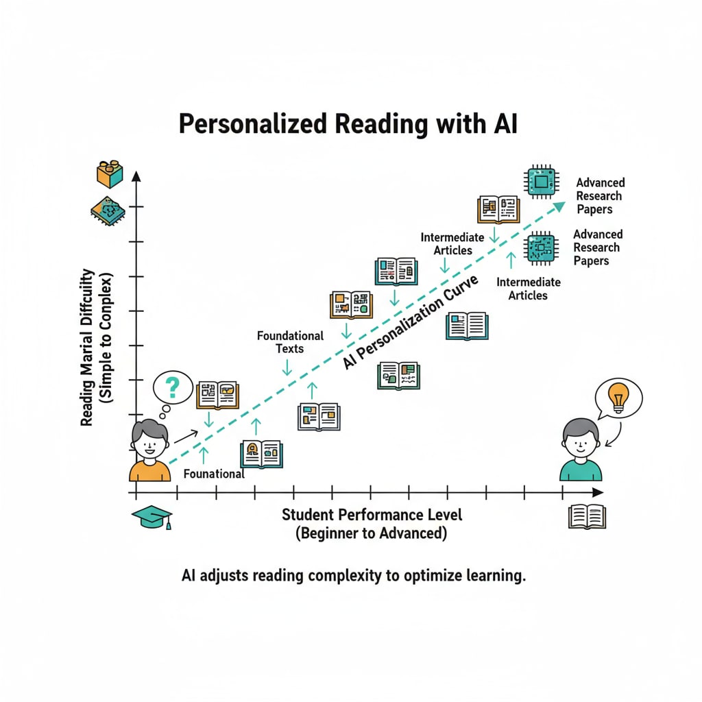 Graph showing AI personalizing decodable reading materials for educational applications