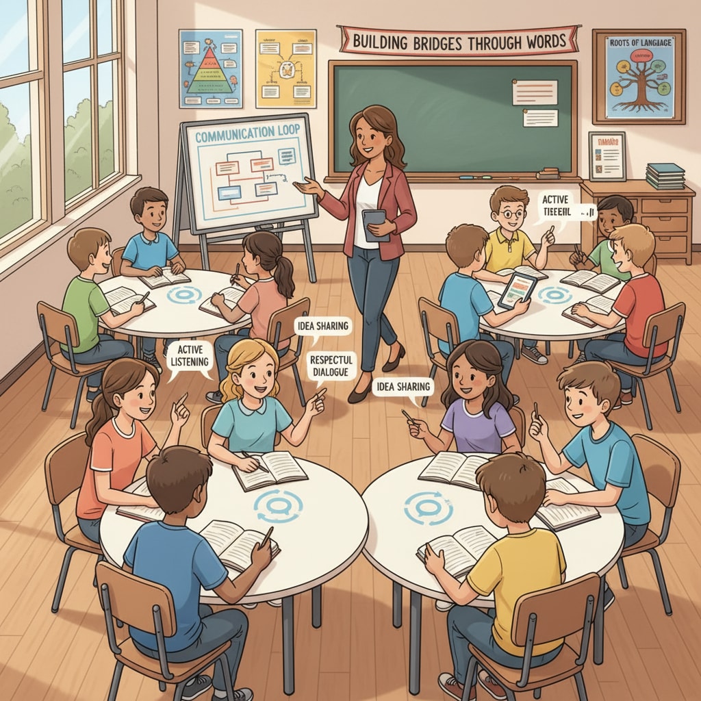 Group discussions in a classroom to develop communication skills related to pilot requirements