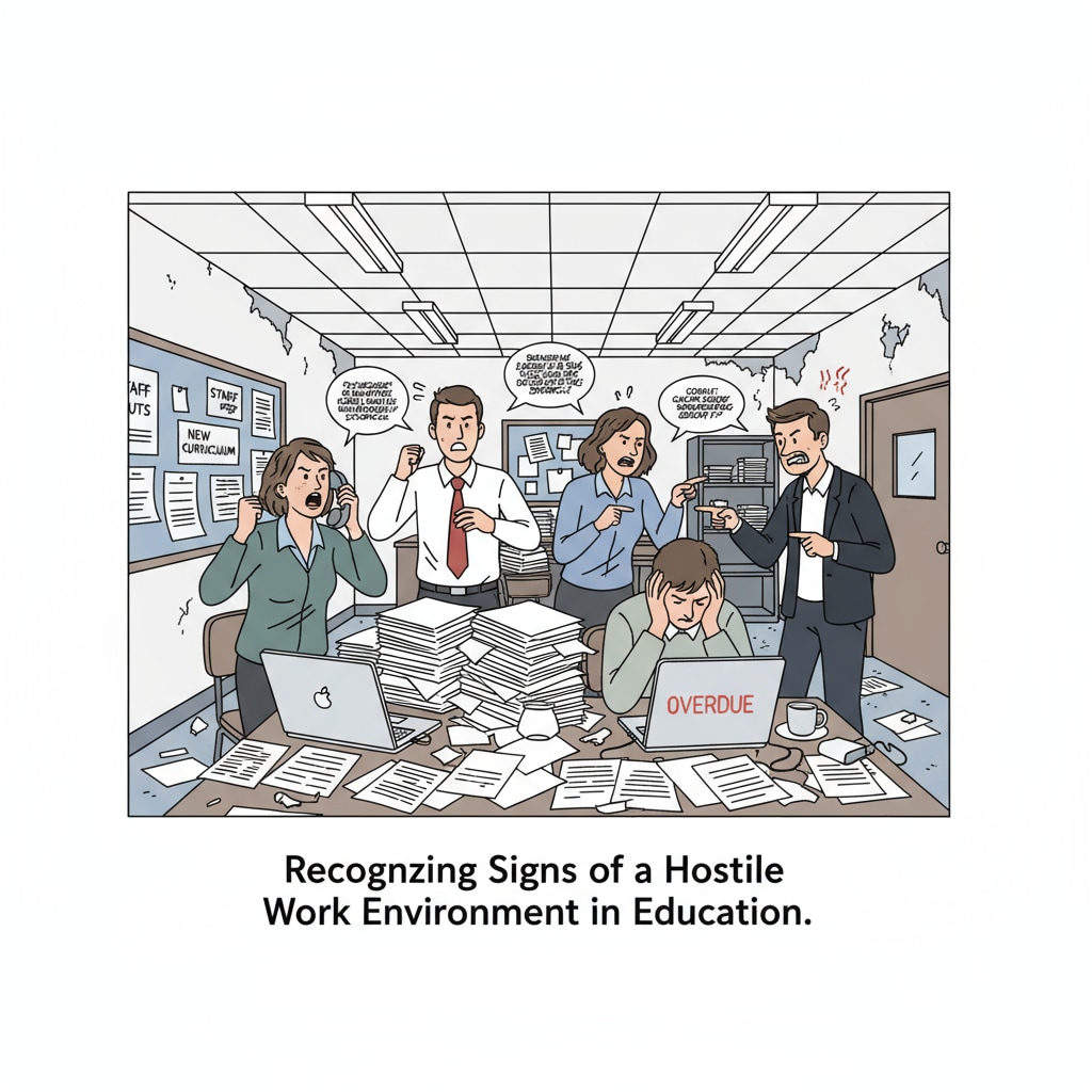 Teachers experiencing stress due to a hostile work environment in a staff room