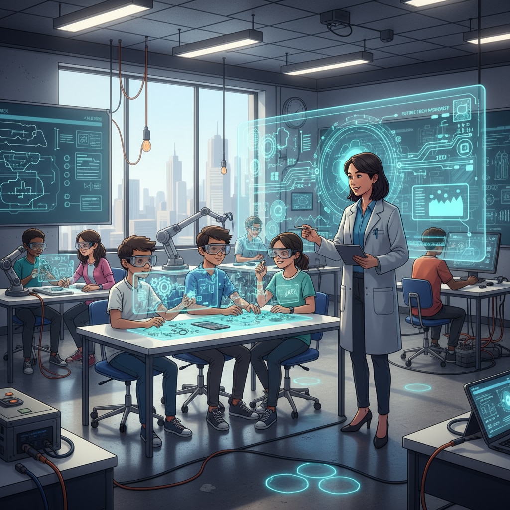 Students learning with industry expert in STEM education partnership