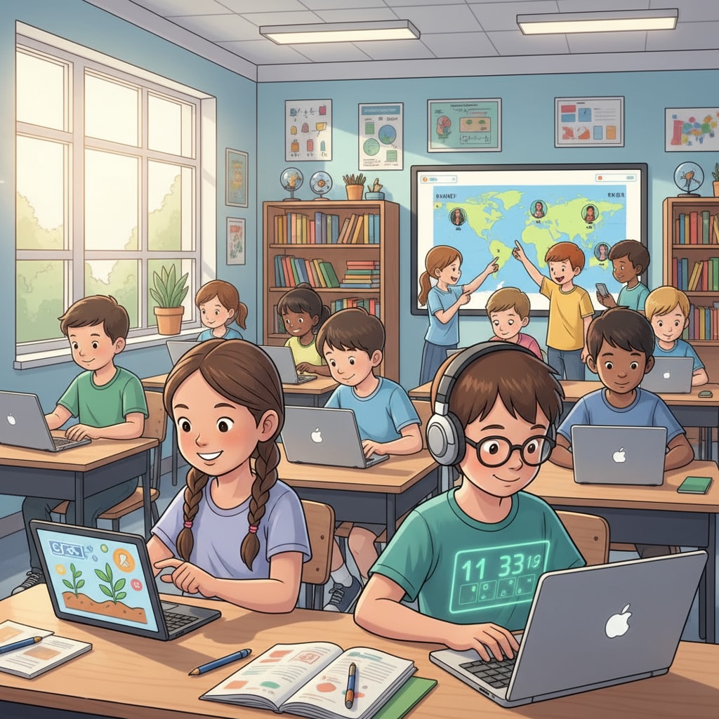 Students using educational technology tools to enhance classroom learning and engagement.