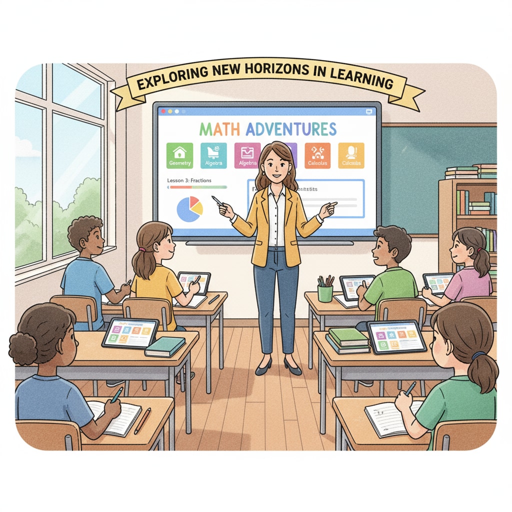 Teacher demonstrating educational software for enhanced classroom learning and student engagement.