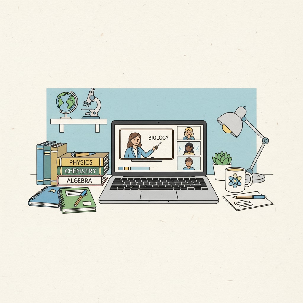 A student focused on an online class in a structured study environment related to online school, mental health, and procrastination