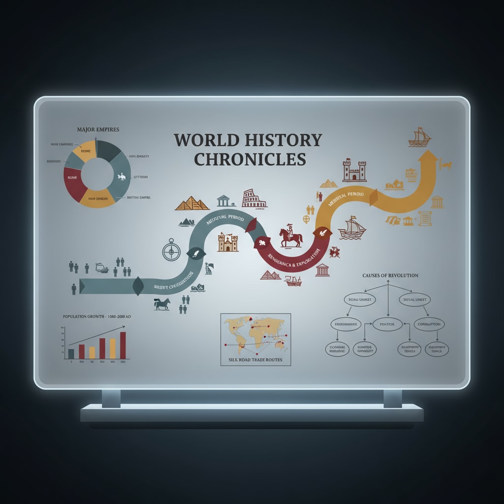 Historical charts displayed on a digital screen for educational purposes.
