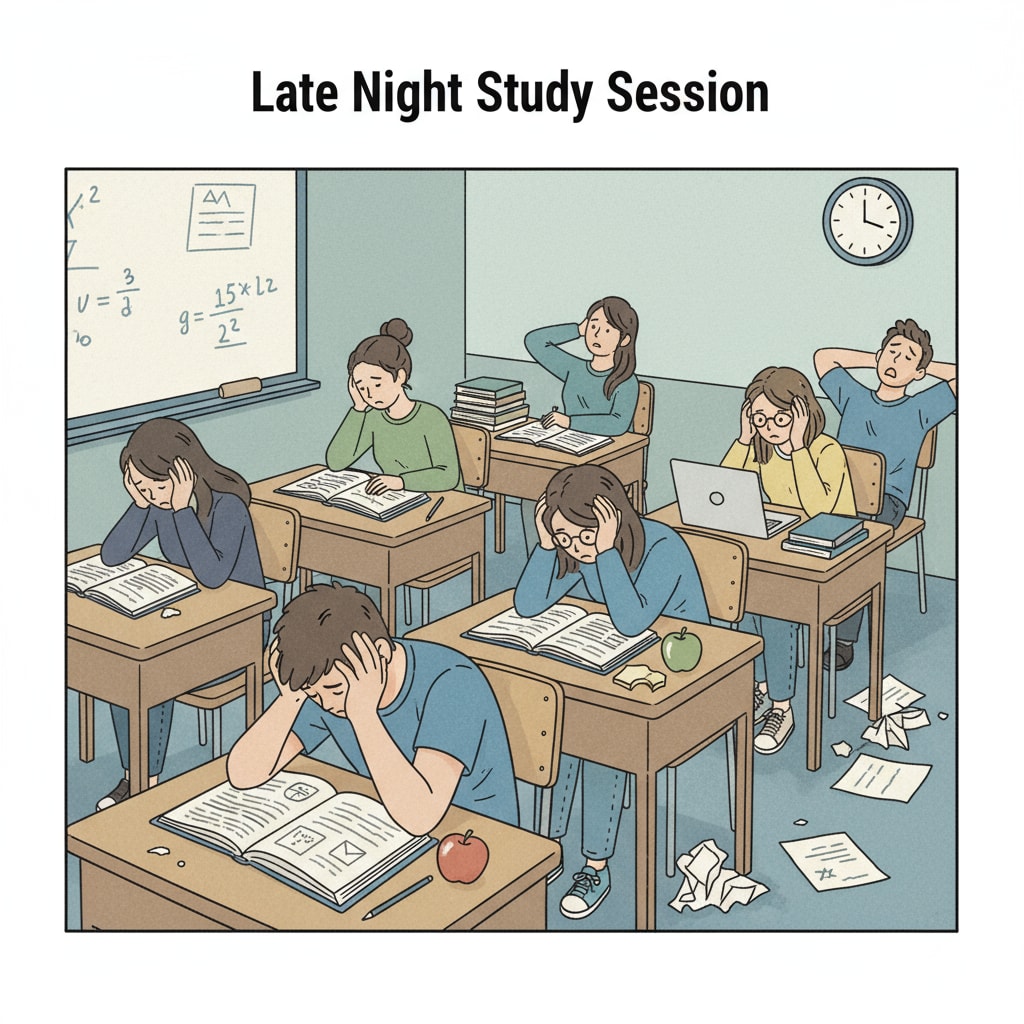 Students experiencing learning disabilities, mental exhaustion, and self-loathing while studying