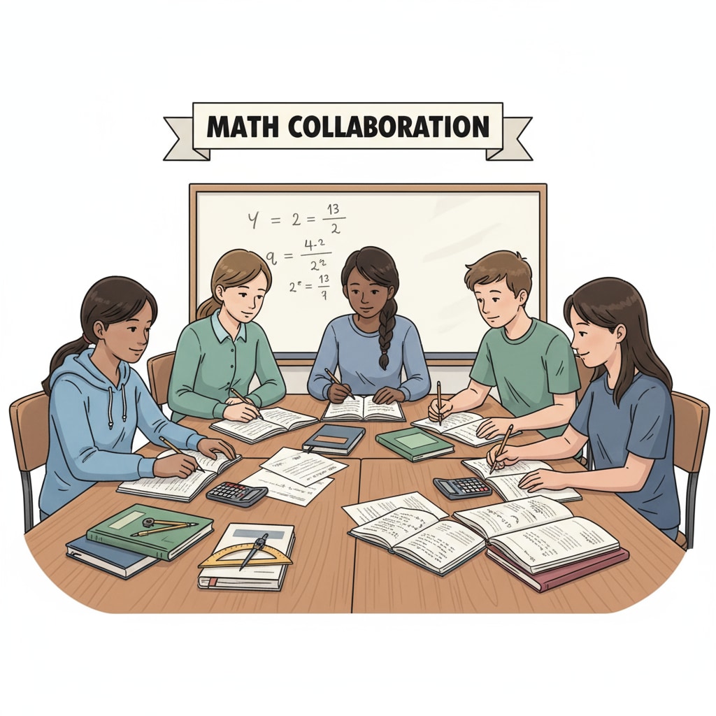 High school students studying high school math in a library for standardized tests to improve mathematical skills