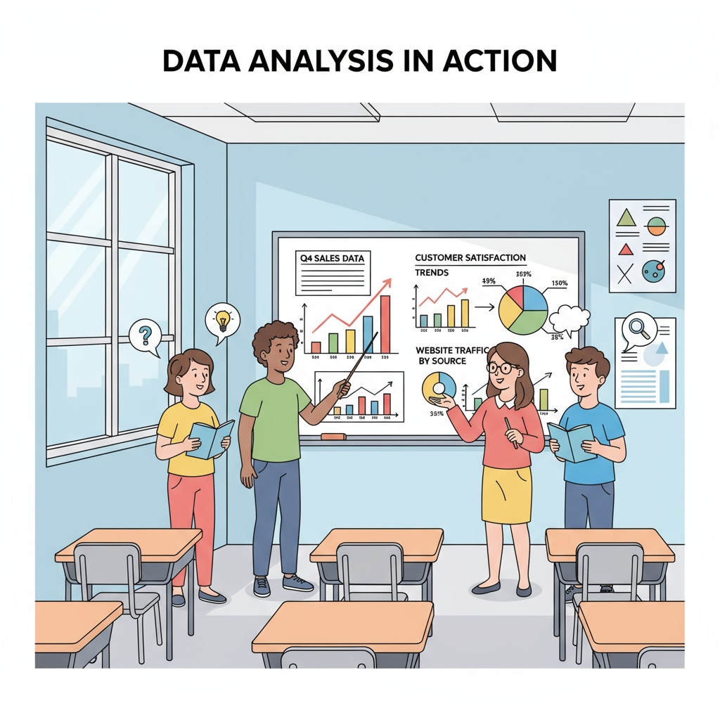 K12 students engaged in data analysis learning with free resources
