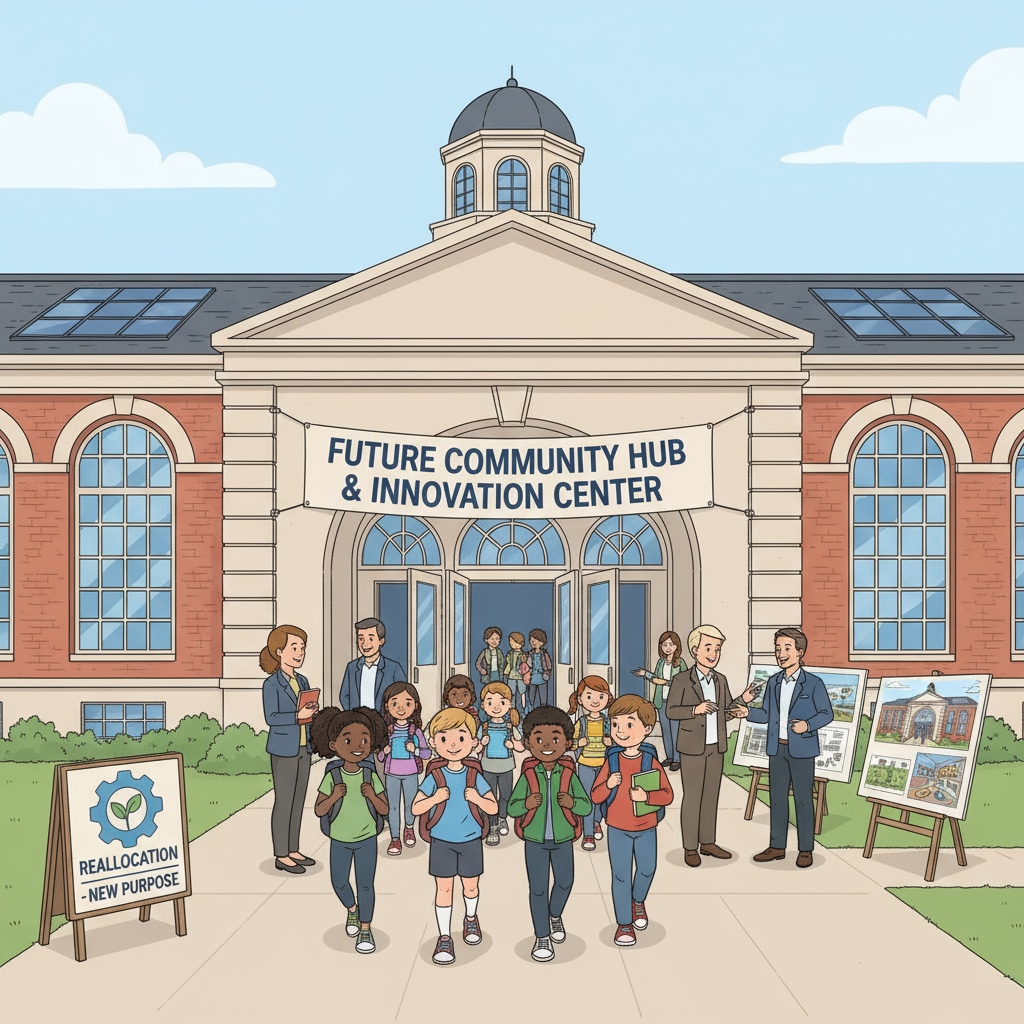 Students entering a public school building related to the reallocation between public and charter schools