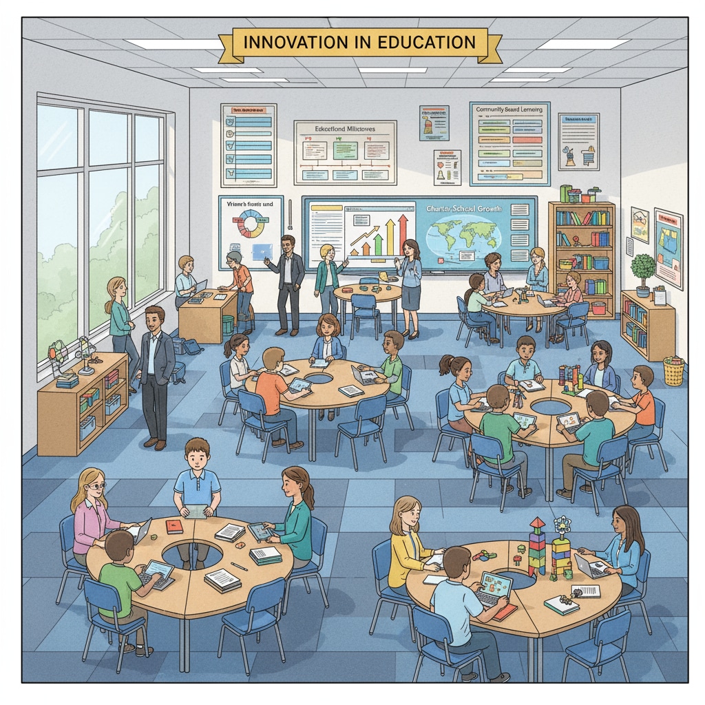 Charter school classroom scene related to the charter school building reuse issue