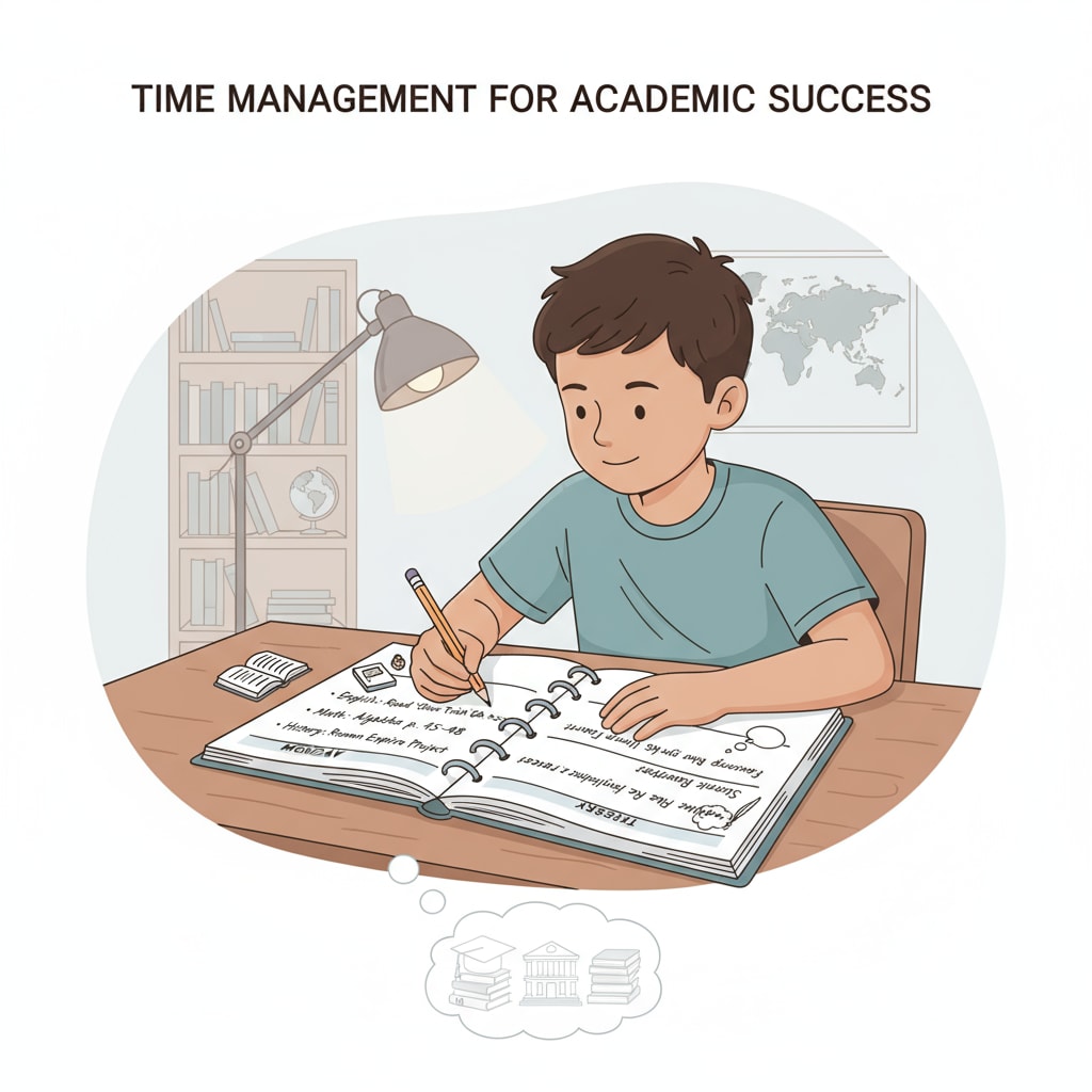 K12 student managing study time for future master's in English literature and creative writing