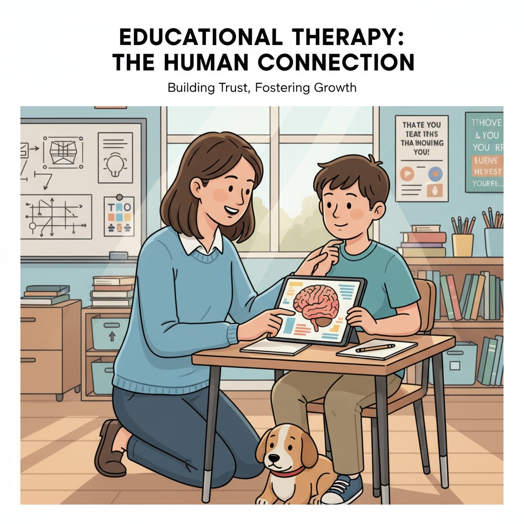 A photo of human therapy for K12 students in a classroom