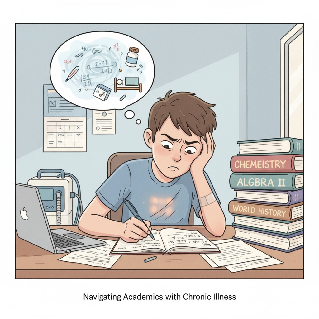 Teenager with chronic disease facing academic difficulties related to high school graduation or GED