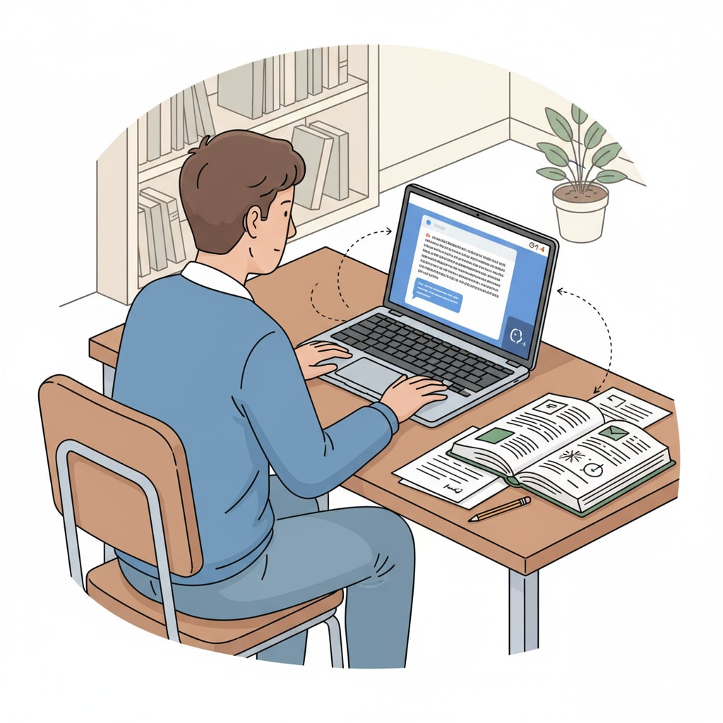 A student using ChatGPT while studying, highlighting the potential for cheating in an educational setting.