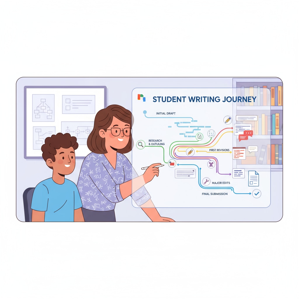A teacher using Google Docs Replay to analyze student writing for plagiarism detection, teaching evaluation, and understanding the writing process.