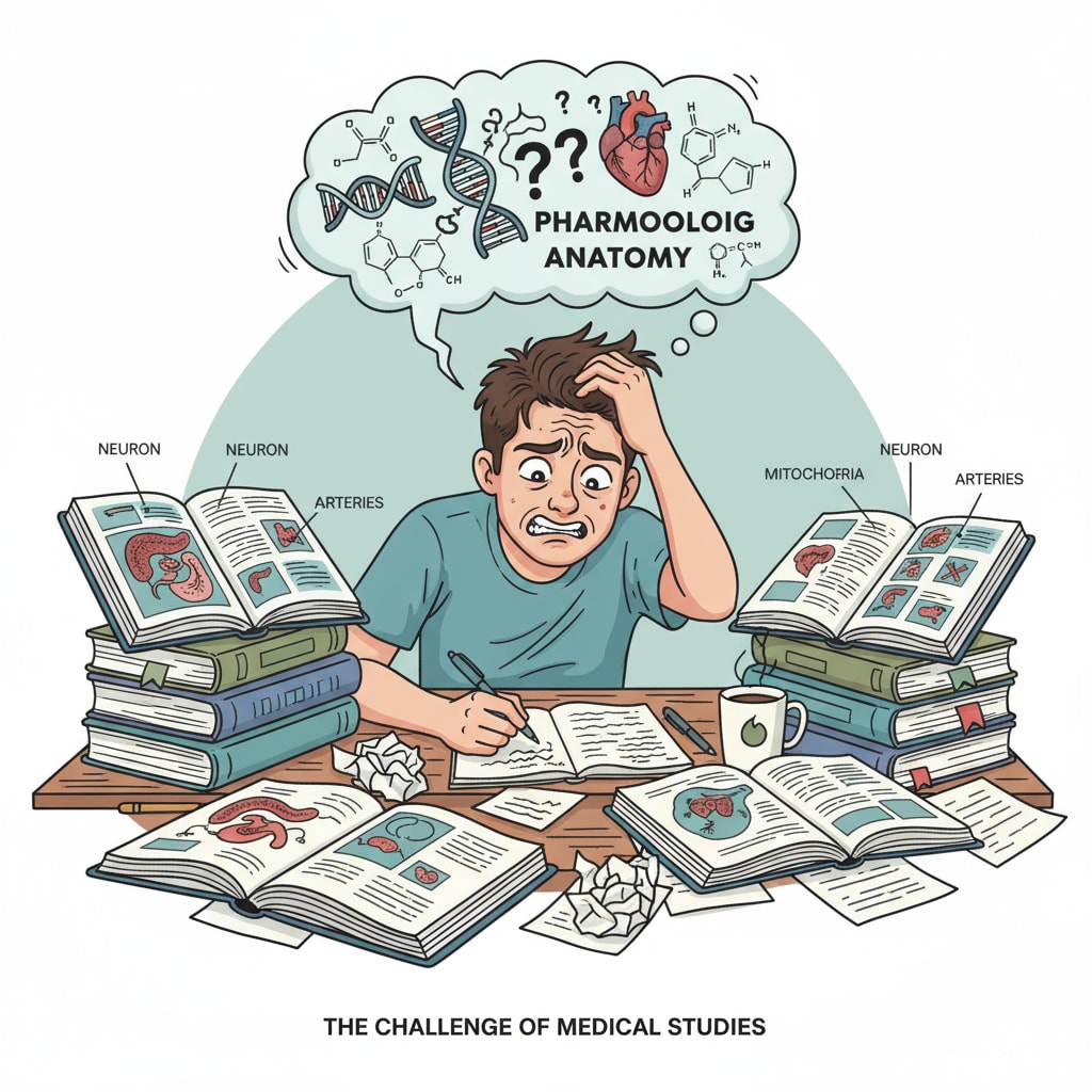 Student struggling with knowledge gaps while preparing for medical school entrance exams.