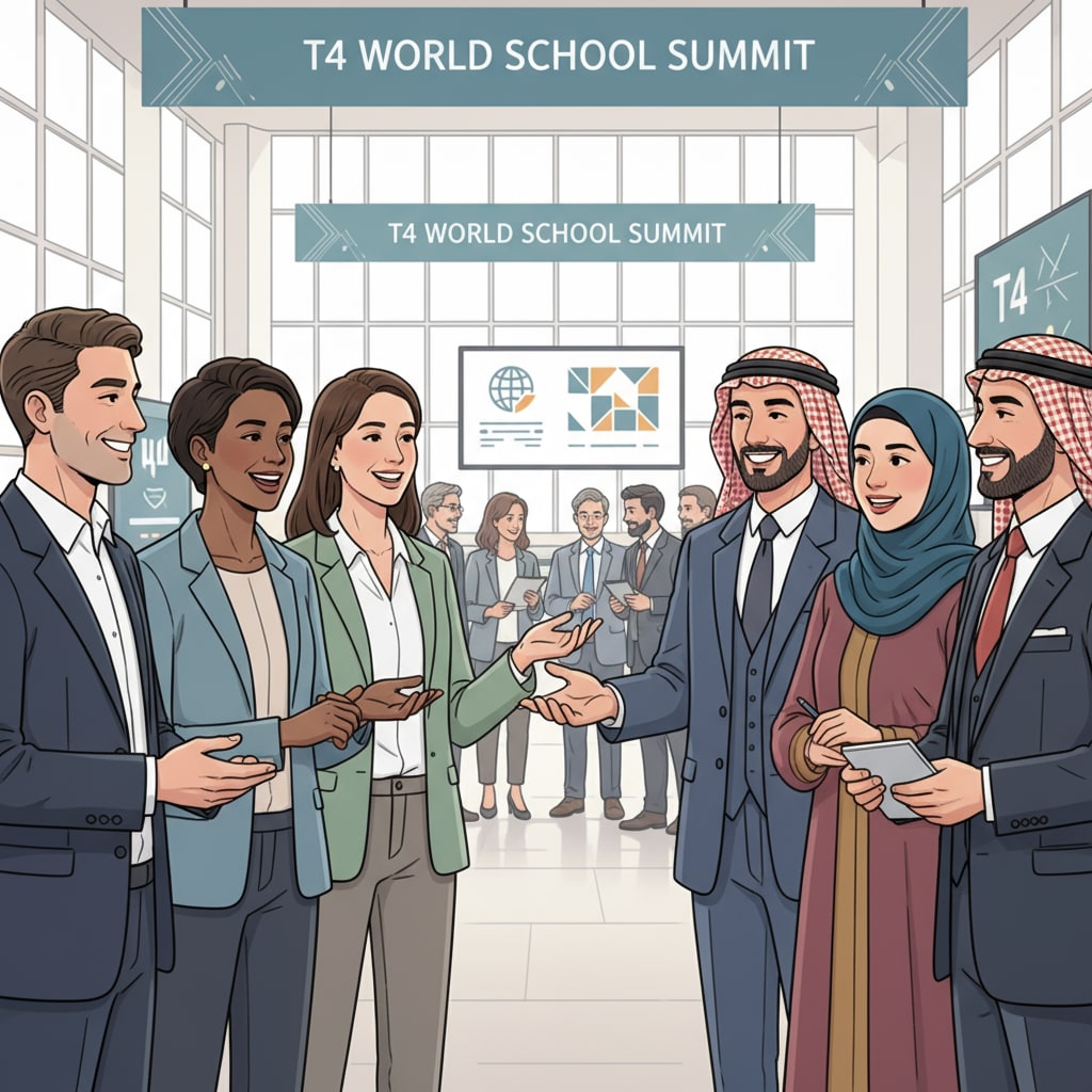 Positive interactions between educators and Middle Eastern donors at the T4 World School Summit respecting cultural etiquette