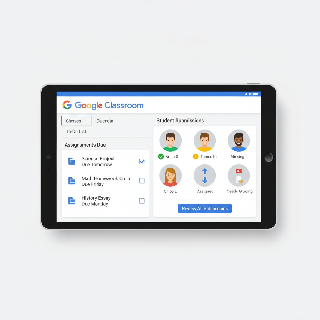 Google Classroom interface for educational technology and student engagement.