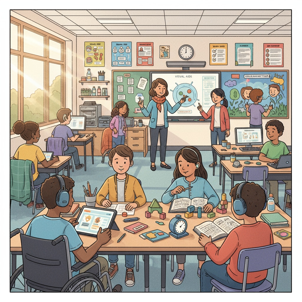 High school classroom with students receiving individualized education support