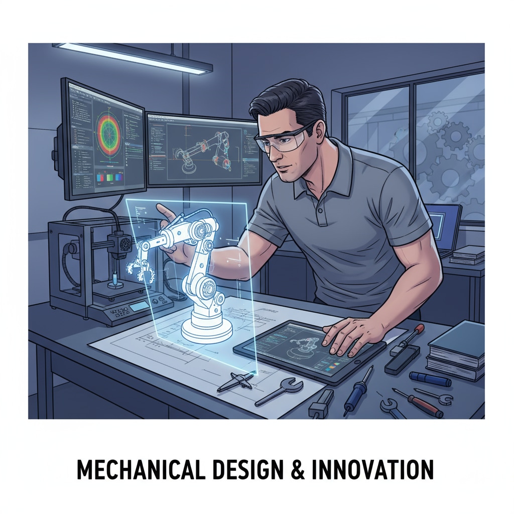 Mechanical engineer working on a design relevant to the transition from mechanical engineering to mathematics education