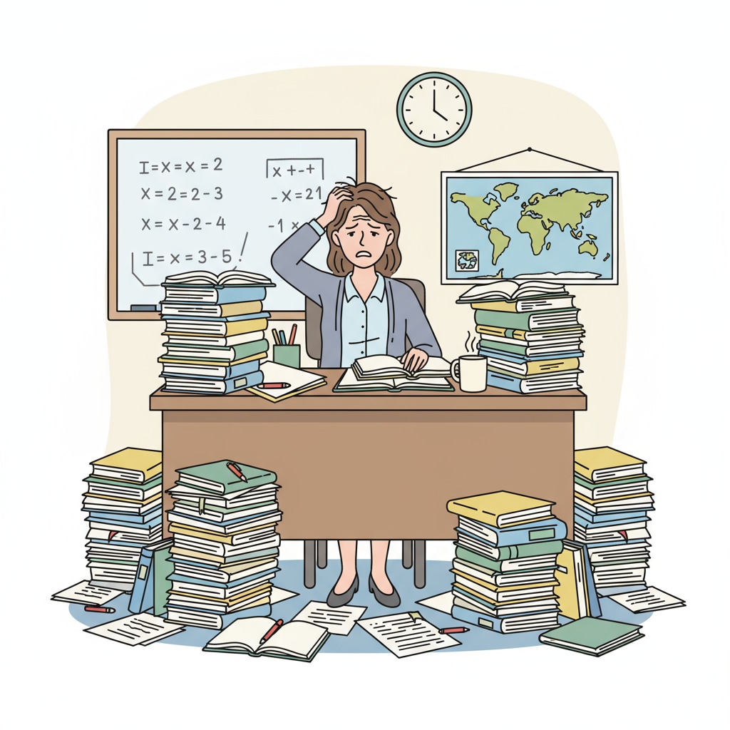 A stressed teacher under the pressure of micro - management