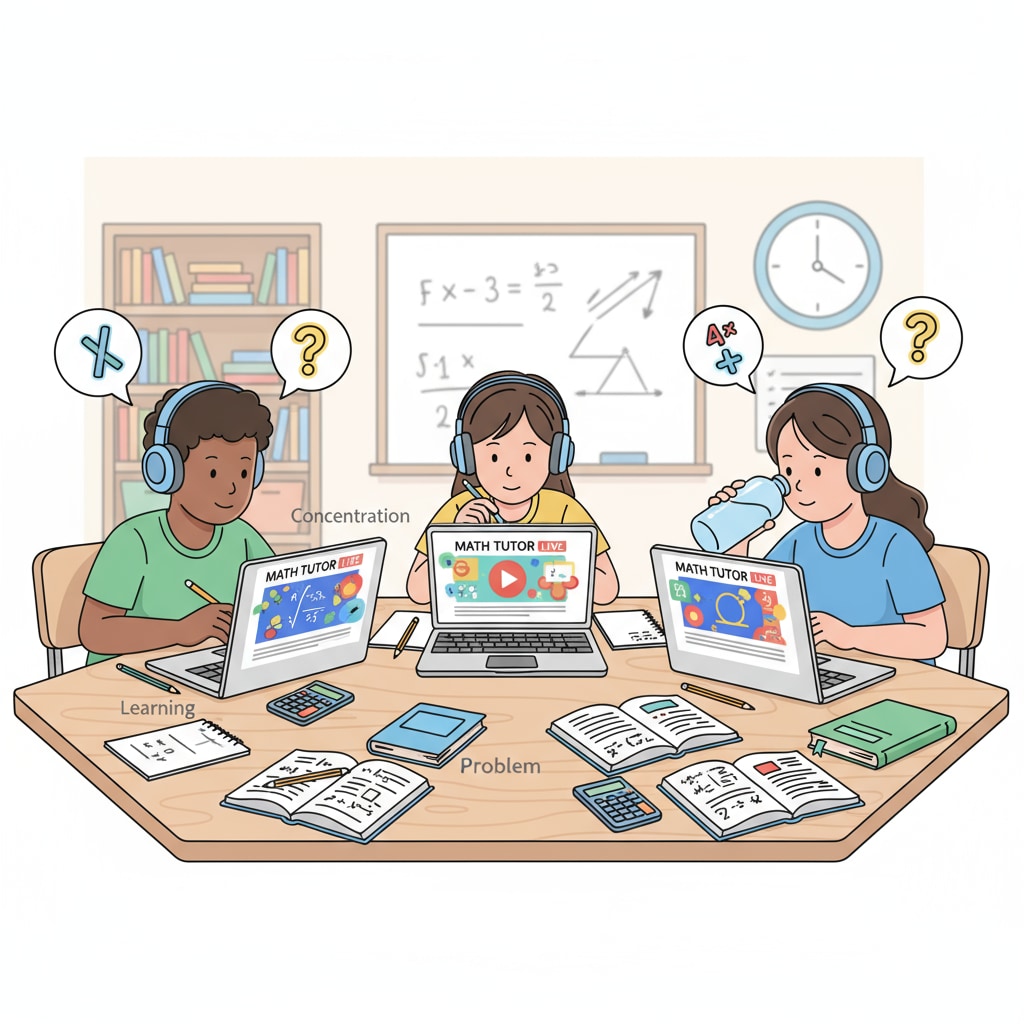 Students watching math video tutorials