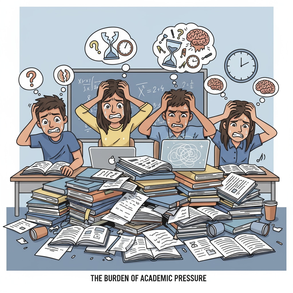 Teenagers experiencing learning anxiety while studying