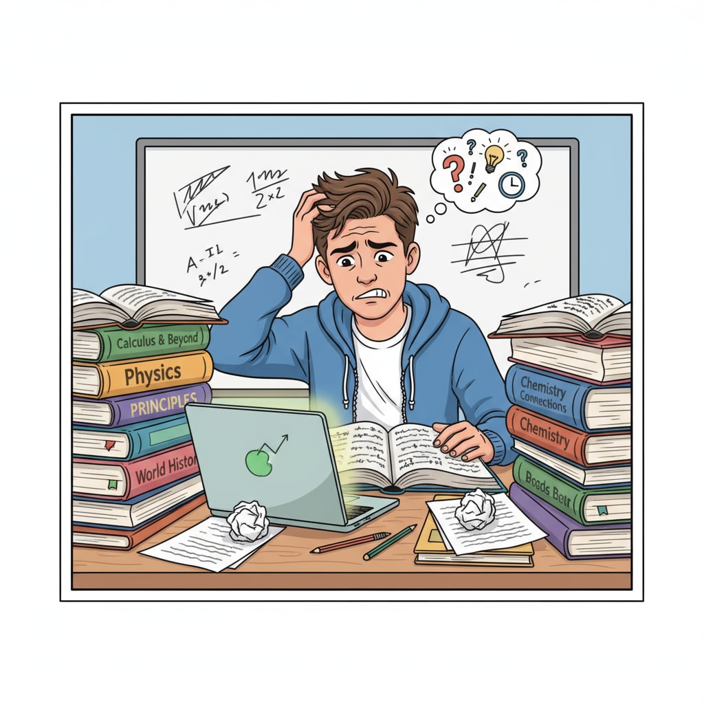Teenager with self-doubt during the learning process