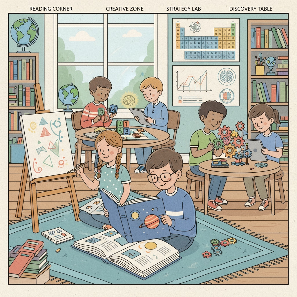 Gifted young children engaged in learning activities related to school transition and special education needs