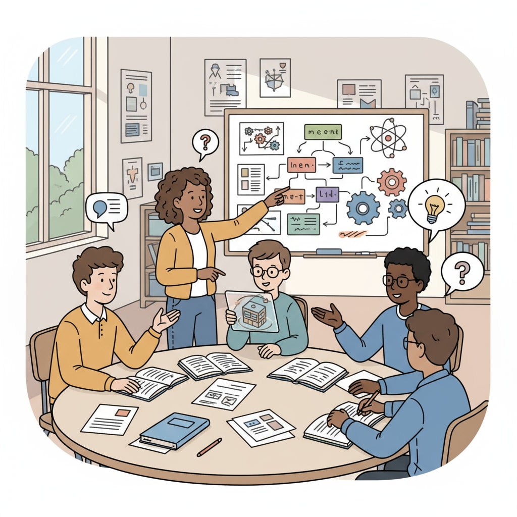 Students engaged in a group project to enhance communication relevant to pilot skills, communication, decision-making, and situational awareness