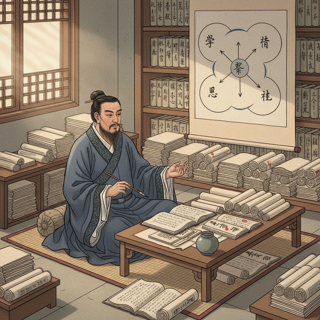 Xun Kuang, an important figure in learning methods, contributing to the understanding of learning hierarchy