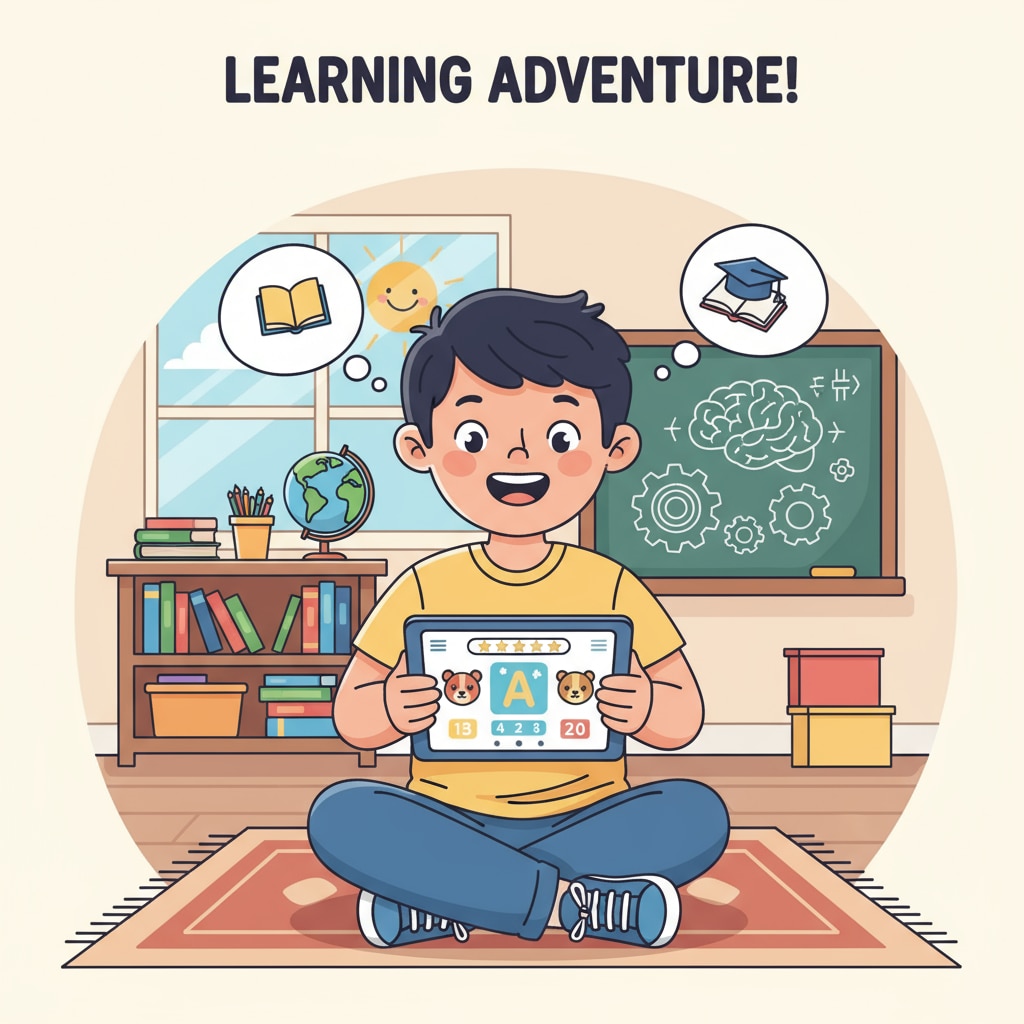 Child using an educational app as part of family education learning plan