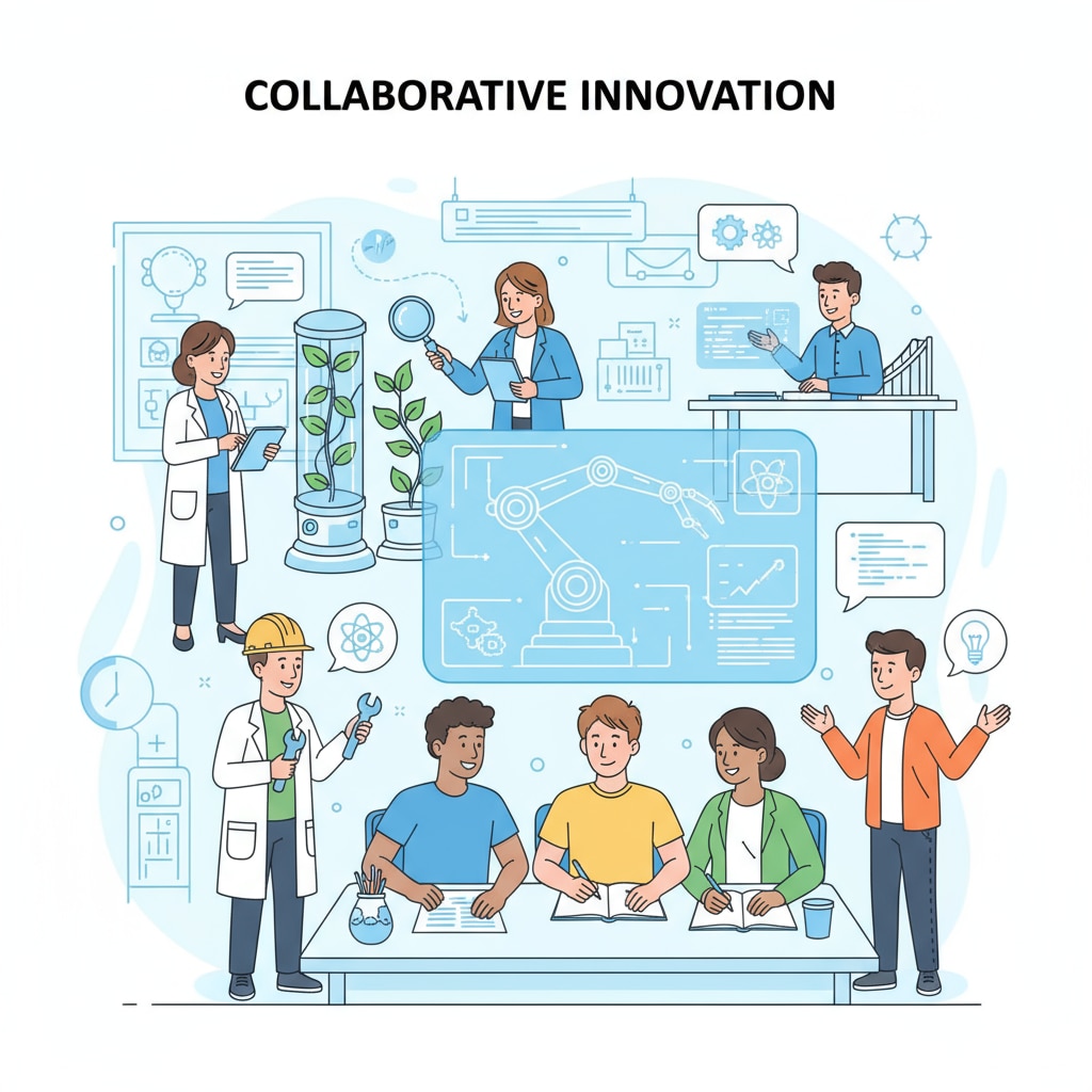 Students, teachers, and professionals collaborating in STEM education