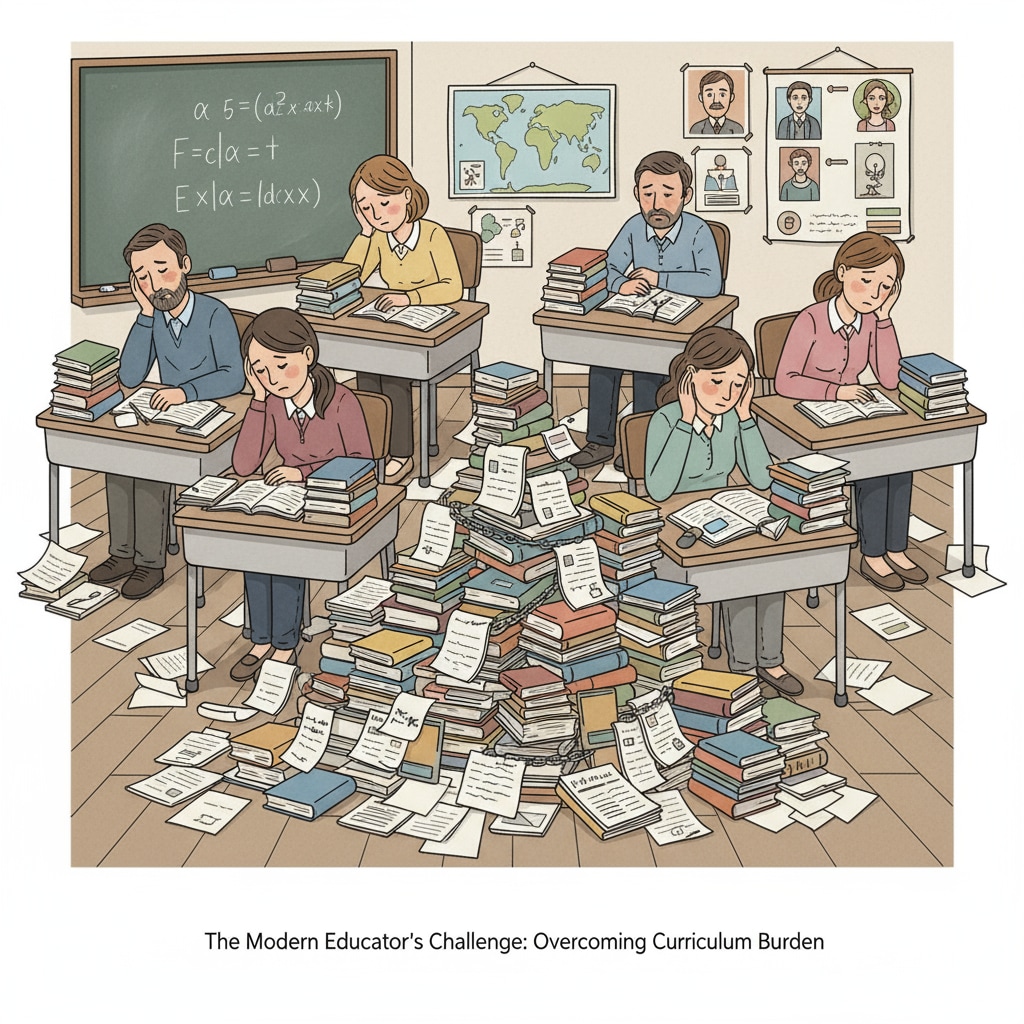 Teachers facing heavy curriculum workload and showing signs of job burnout