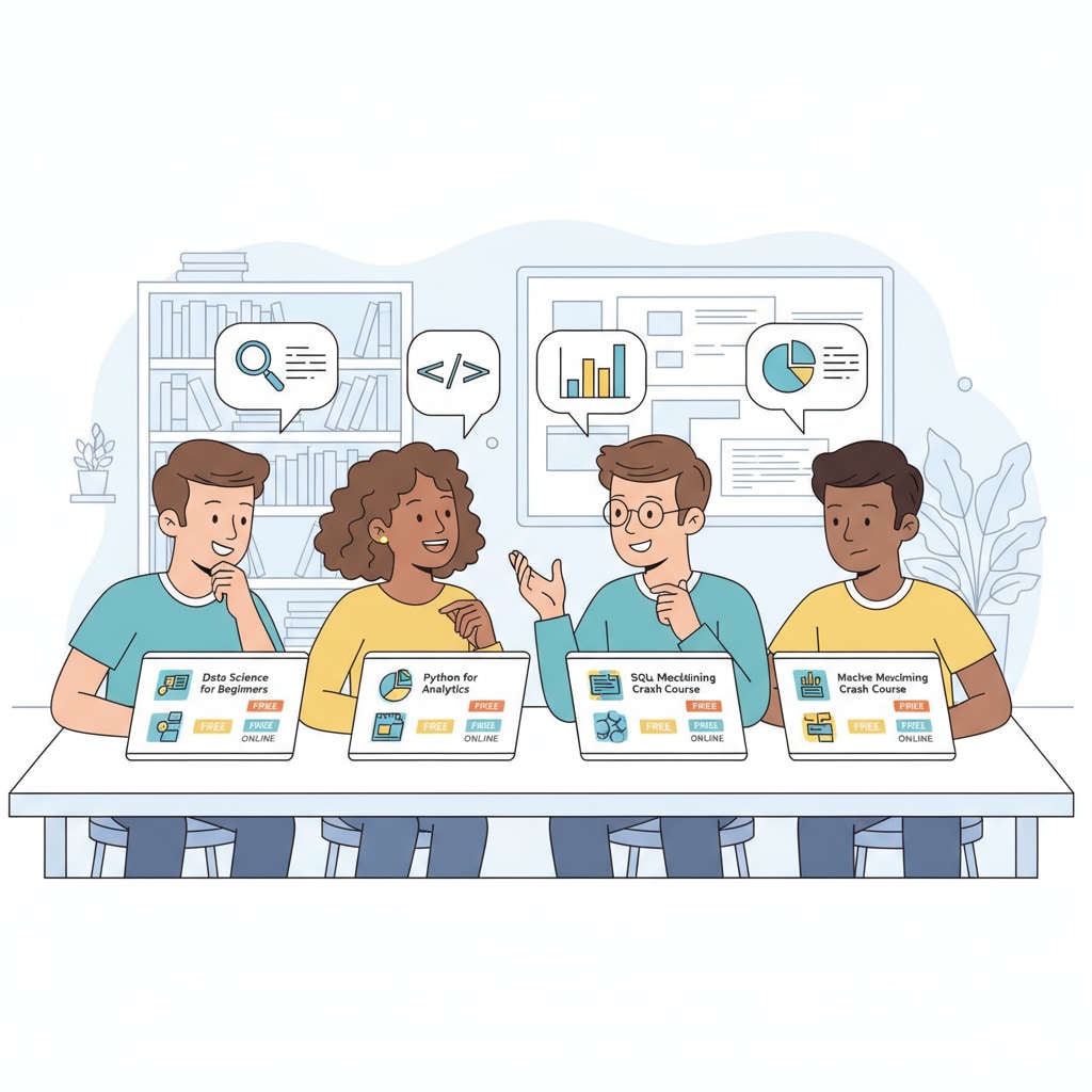 Students accessing free online data analysis courses for K12 education