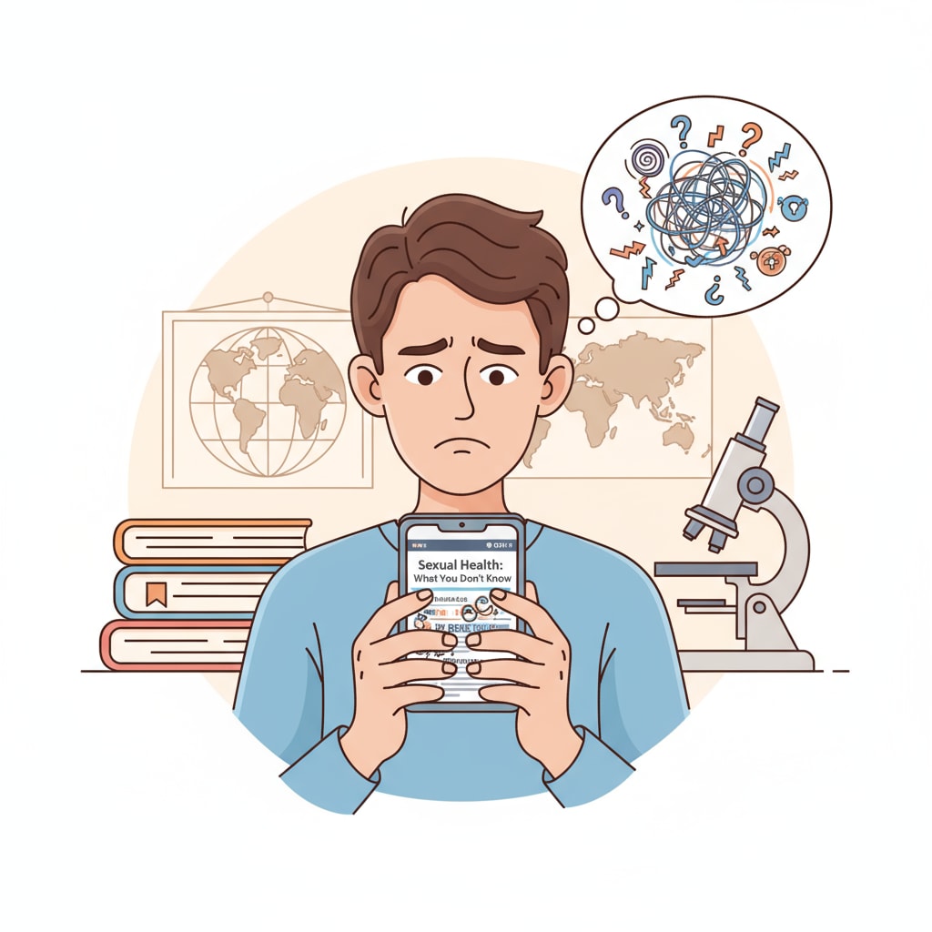 Young person confused by misinformation regarding sexual health affecting adolescent health