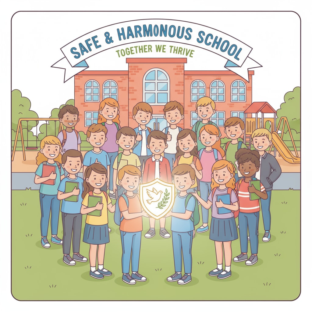 Students in a safe schoolyard related to school bullying, principal inaction, and student safety