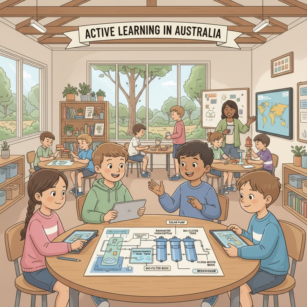 Australian non - traditional school students working on a collaborative project