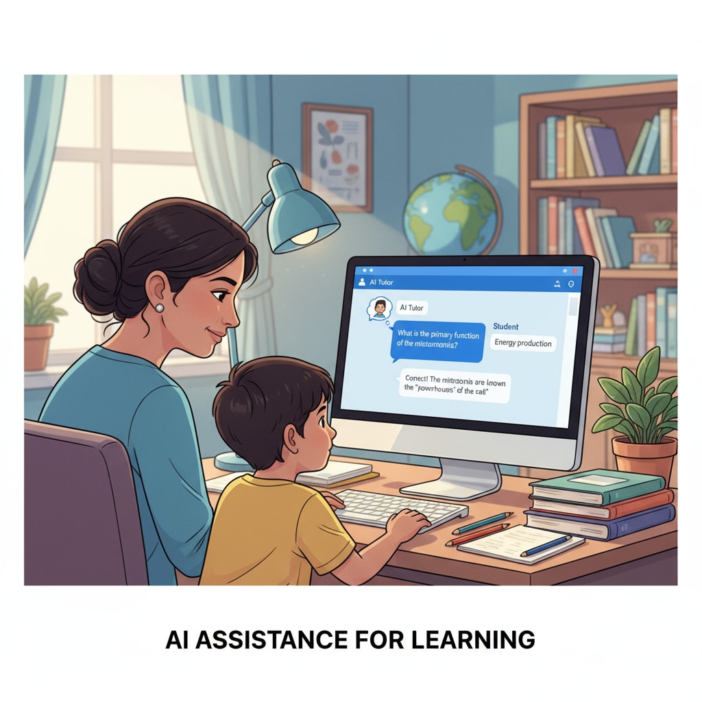 AI cheating, parental indulgence, academic integrity - A parent using AI to help child with homework