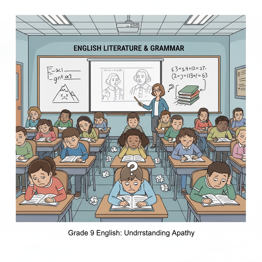 English course experience decline in Grade 9 - Frustrated students in class