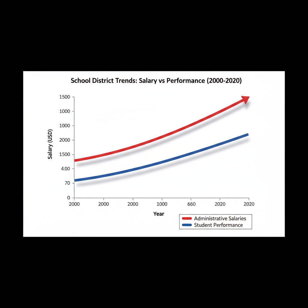 Graph showing the relationship between administrative salaries and student performance in a school district