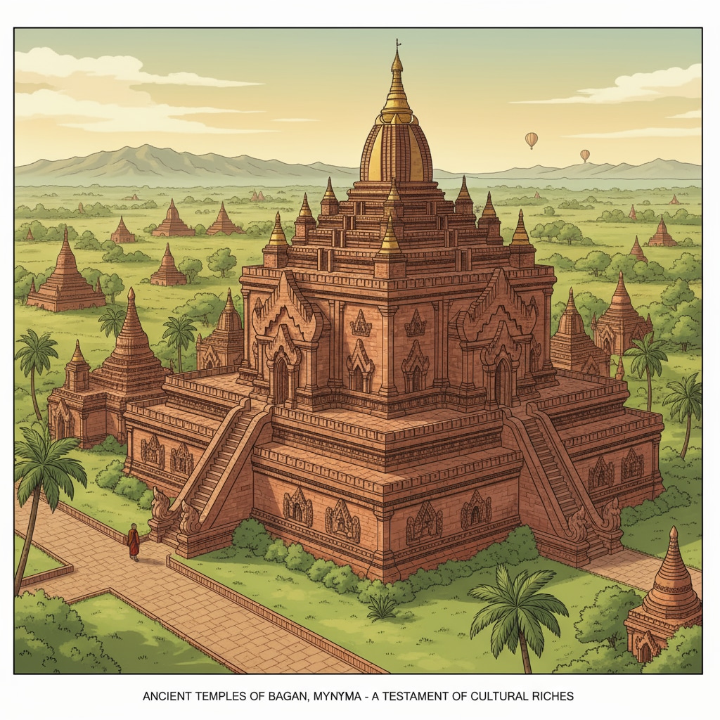 An ancient temple in Myanmar showcasing its cultural heritage